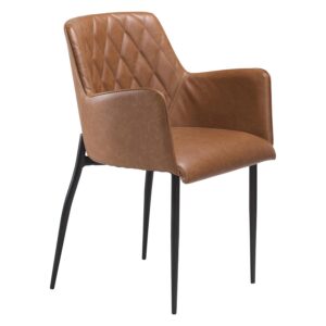 DAN-FORM Rombo lænestol - vintage lysebrun kunstlæder og sort stål - Nicehome.dk