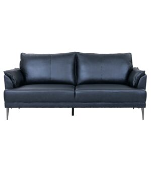 Soul 3 pers. sofa - sort semianilin læder og sort metal - Nicehome.dk