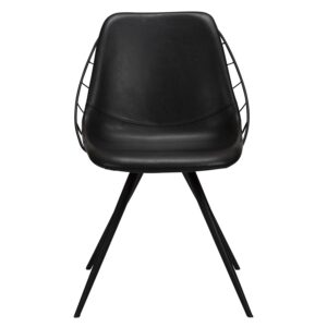DAN-FORM Sway spisebordsstol - vintage sort kunstlæder og sort stål - Nicehome.dk