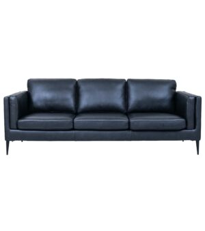 Valencia 3 pers. sofa - sort semianilin læder og sort metal - Nicehome.dk