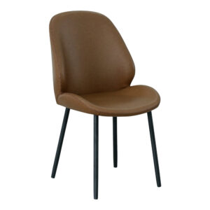 HOUSE NORDIC Monte Carlo spisebordsstol - brun PU og sort metal - Nicehome.dk