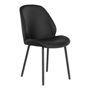 HOUSE NORDIC Monte Carlo spisebordsstol - sort PU og sort metal - Nicehome.dk