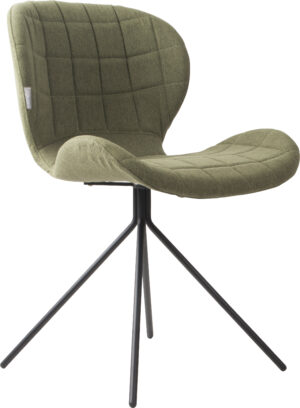 ZUIVER OMG spisebordsstol - grøn polyester og sort jern - Nicehome.dk
