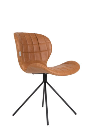 ZUIVER OMG LL spisebordsstol - brun PU og sort jern - Nicehome.dk