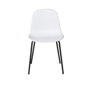 VENTURE DESIGN Arctic spisebordsstol - hvid plastik og sort metal - Nicehome.dk