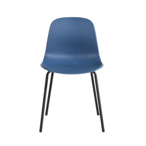 VENTURE DESIGN Arctic spisebordsstol - blå plastik og sort metal - Nicehome.dk
