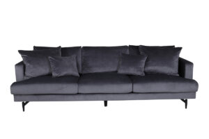 VENTURE DESIGN Sofia 3 pers. sofa - mørkegrå fløjl og sort stål - Nicehome.dk
