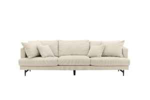 VENTURE DESIGN Sofia 3 pers. sofa - beige fløjl og sort stål - Nicehome.dk