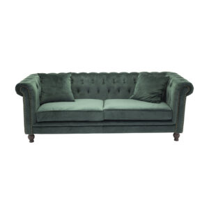 VENTURE DESIGN Velvet 3 pers. sofa - grøn velour og træ - Nicehome.dk