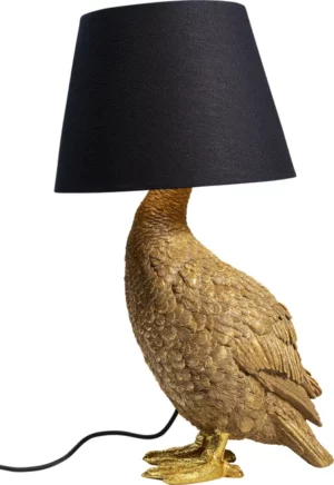 KARE DESIGN Animal Duck bordlampe - sort bomuld og guld polyresin - Nicehome.dk