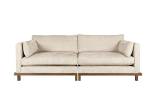 ZUIVER Blossom 3-personers sofa - sand stof og egetræ - Nicehome.dk