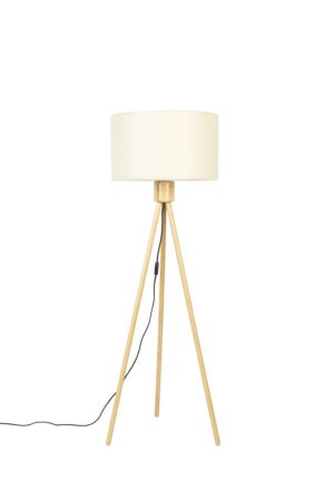ZUIVER Fan gulvlampe - hvid og natur bambus - Nicehome.dk
