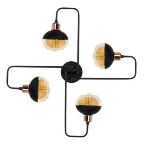 LUMI Cruz loftlampe - glas og kobber/sort jern - Nicehome.dk