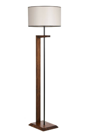 LUMI Solifera gulvlampe - creme stof og grantræ - Nicehome.dk