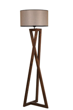 LUMI Sondrio gulvlampe - natur stof og træ - Nicehome.dk