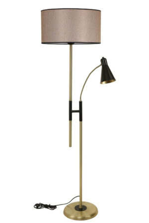 LUMI Cerdanyola del VallÃ¨s gulvlampe - stof og guld metal - Nicehome.dk