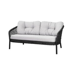 Cane-line Ocean large 2-pers. sofa - Soft Rope Dark grey / White grey - Nicehome.dk