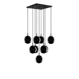 LUMI Cremona loftlampe - sort glas og sort jern - Nicehome.dk