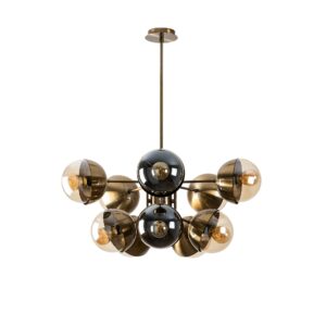 LUMI Eclaria loftlampe - glas og guld metal - Nicehome.dk