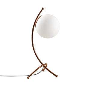 LUMI Sarreguemines bordlampe - hvid glas og guld metal - Nicehome.dk