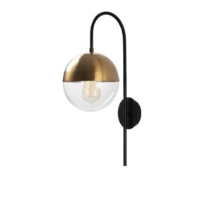 LUMI væglampe - glas og guld/sort metal - Nicehome.dk