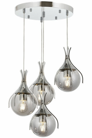 LUMI loftlampe - sølvfarvet glas og metal - Nicehome.dk