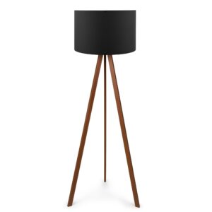 LUMI AYD gulvlampe - sort PVC stof og brun MDF - Nicehome.dk