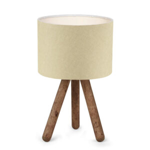 LUMI AYD bordlampe - beige stof og træ - Nicehome.dk