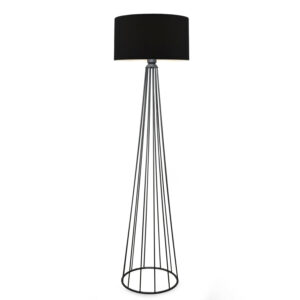 LUMI Laval gulvlampe - sort stof og sort metal - Nicehome.dk