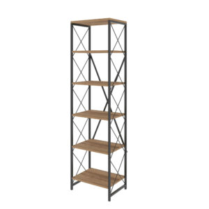 FUNZI LIVING Suadiye bogreol - Atlantic Pine melamin og sort metal - Nicehome.dk