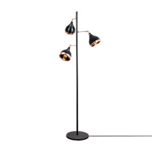 LUMI Cremona gulvlampe - kobberfarvet og sort metal - Nicehome.dk