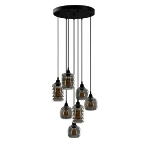 LUMI loftlampe - røgfarvet glas og jern - Nicehome.dk