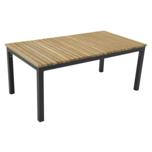 VENTURE DESIGN rektangulær Brasilia havebord - natur teaktræ og sort aluminium (110x60) - Nicehome.dk