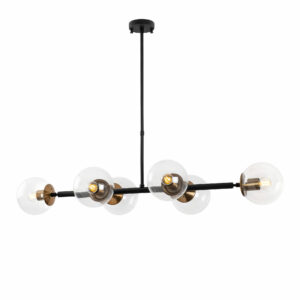 LUMI Lorca loftlampe - glas og guld/sort metal - Nicehome.dk