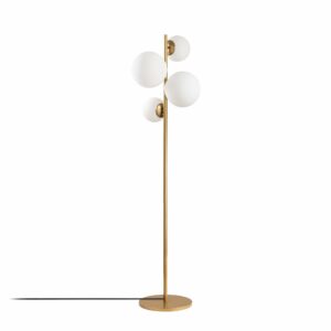 LUMI Avellino gulvlampe - glas og guldfarvet metal - Nicehome.dk