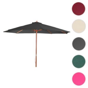 Træ parasol Ø 300 cm - rund træparasol på Ø 3 meter - antracit grå - Haveparasoller > Træparasoller - parasoller i træ - Daily-Living - Nicehome.dk