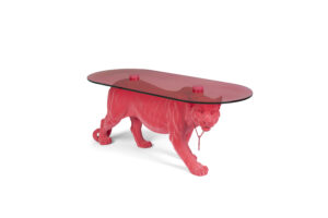 BOLD MONKEY Dope as hell sofabordet - røgsort glas og pink panter harpiks (90x40) - Nicehome.dk