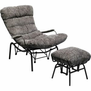 KARE DESIGN Vienna Swing gyngestol og skammel - grå polyester og stål - Nicehome.dk