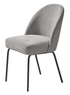 Creston spisebordsstol - grå chenille og sorte ben - Nicehome.dk