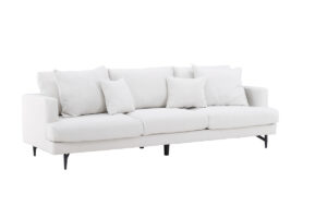 VENTURE DESIGN Sofia 3 pers. sofa - beige polyester og sort stål - Nicehome.dk