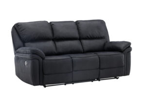 VENTURE DESIGN Saranda recliner 3 pers. sofa - sort mikrofiber - Nicehome.dk