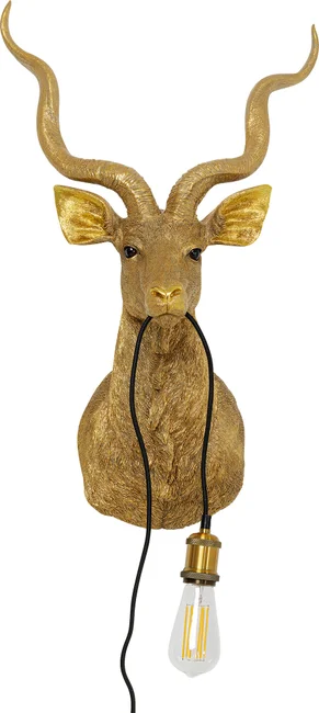 KARE DESIGN Animal Goat væglampe - guld polyresin og aluminium - Nicehome.dk