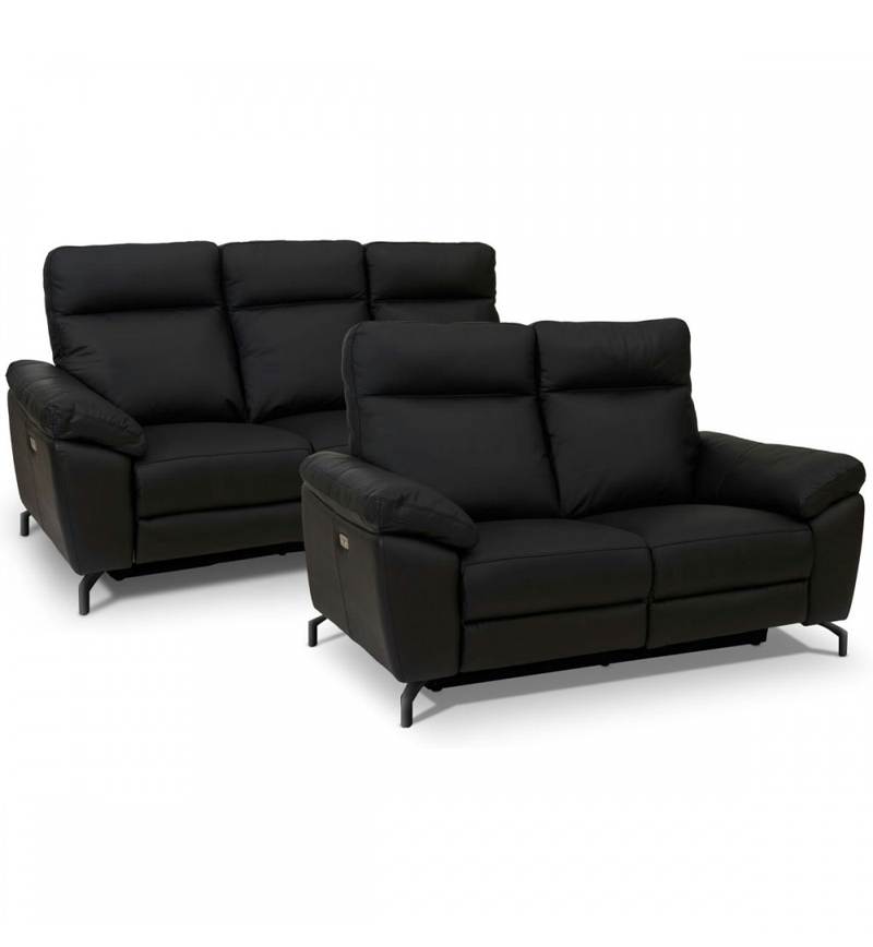 SELESTA 3+2 SORT LÆDER - Nicehome.dk