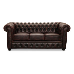 HAGA Liverpool 3 chesterfield sofa - oxblod læder - Nicehome.dk