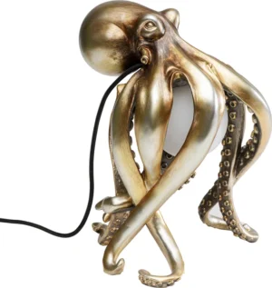 KARE DESIGN Animal Octopus bordlampe - hvid glas og guld polyresin - Nicehome.dk