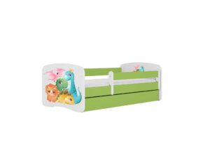 KOCOT KIDS Seng babydreams green tiny dinos med skuffe og madras 140/70 - Nicehome.dk