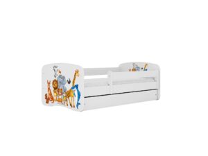 KOCOT KIDS Seng babydreams hvide dyr med skuffe med madras 140/70 - Nicehome.dk