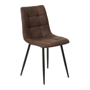 HOUSE NORDIC Middelfart spisebordsstol - mørkebrunt mikrofiber stof - Nicehome.dk