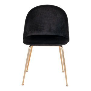 HOUSE NORDIC Geneve spisebordsstol - sort velour og messing stål - Nicehome.dk