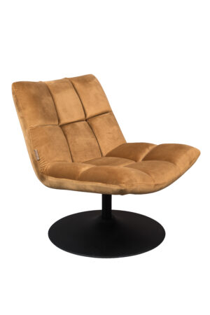 DUTCHBONE Bar loungestol - gyldenbrun polyester og sort stål - Nicehome.dk